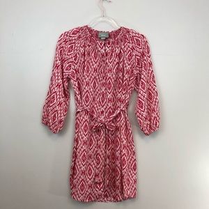 Anthropologie Maeve Ikat Pink Dress Medium